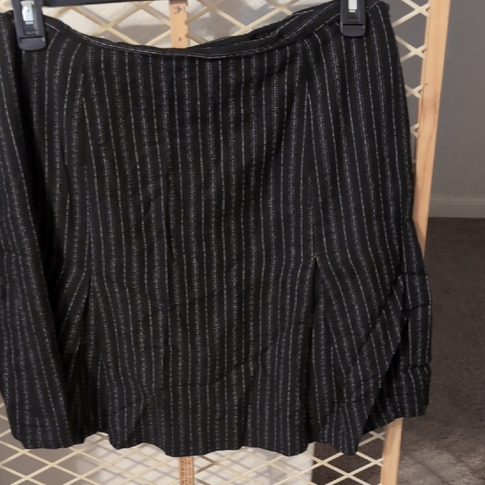 Black Striped Women's Skirt